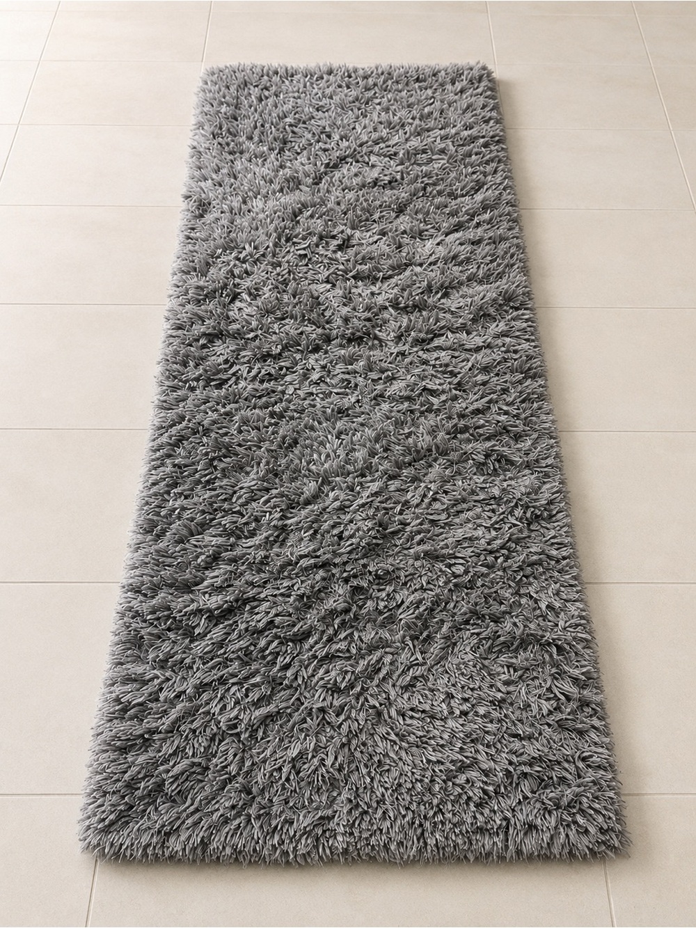 Luxury Gray Shag Bath Runner - Plush Comfort